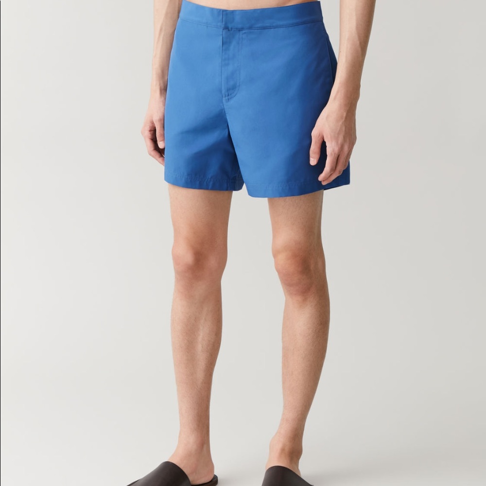 COS DUSTY BLUE MEN’S TAILORED SWIM SHORTS
